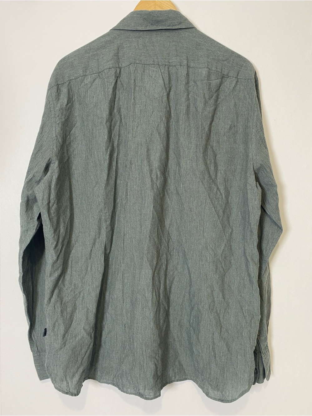 John Varvatos USA Gray Double Zip Pocket Roll Tab Sleeve Button Up Shirt Mens XL - Picture 3 of 7